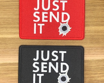 Just send it patch morale tactical uniform badge bag vest airsoft meme funny badge tab green crown olive multicam fu nco bullet