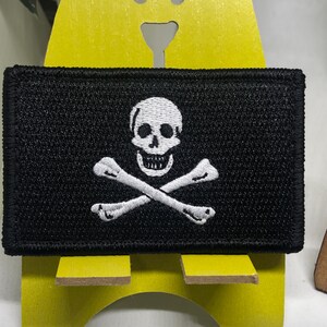 Jolly Roger Flag Patch morale tactical Movie Prop Display Cosplay Pirates Skull and Bones Calico Jack Totenkopf Crossbones Liberty of Death image 11