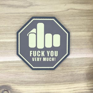 PVC F*CK You Very Much USA gear vest bag Airsoft bullet hole quote Tactical Green patch morale