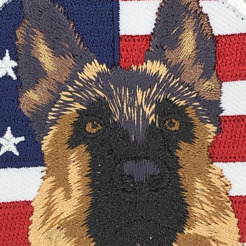 Round GSD German Shepherd USA Flag Background Patch Morale Tactical K9 ...