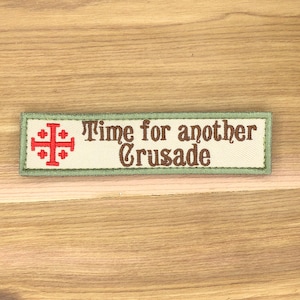 È tempo di un'altra crociata, toppa dei Cavalieri Templari, bandiera da battaglia, croce maltese, tattica, Deus Vult, cristiano, Cristo, crociato, militare multicam