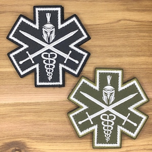 Medic Spartan Caduceus Patch - EMT EMS Tactical Morale Badge