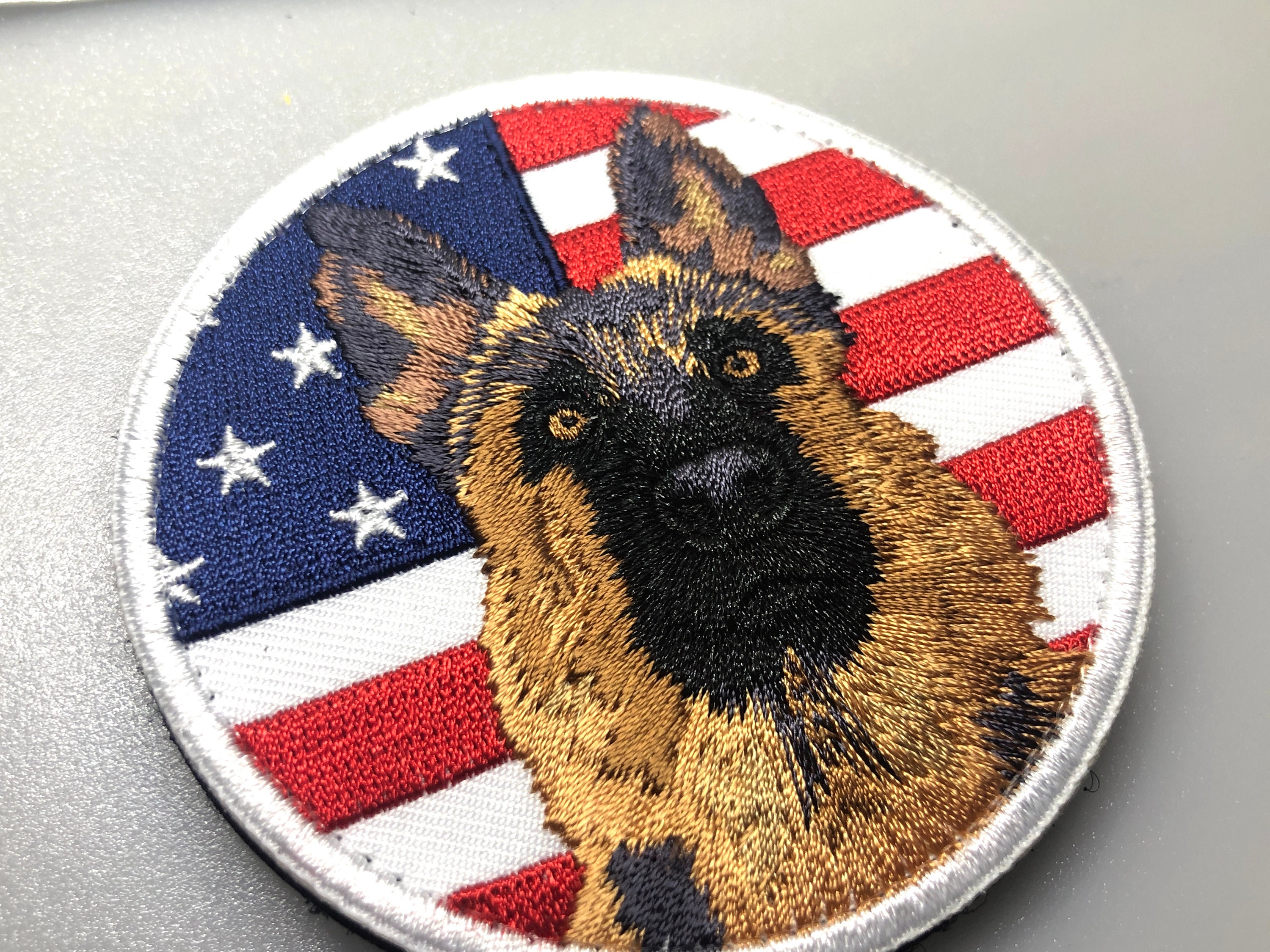Gsd Patch Round GSD German Shepherd USA Flag Background Patch Morale Tactical K9 ...