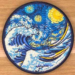 Notte stellata - Grande onda - Van Gogh Hokusai Art Morale