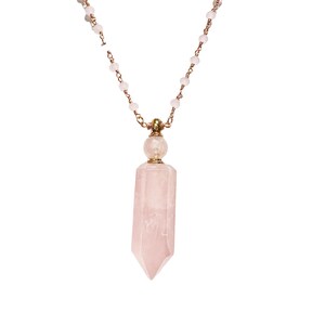 Rose Quartz Bottle Necklace