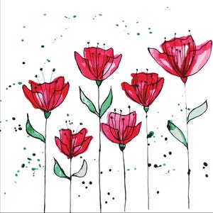 Red Floral Pattern – Seamless Digital Download – PNG and Vector PDF for Fabric, Scrapbooking & Printing