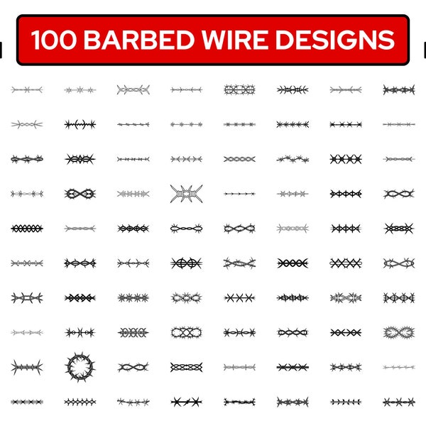 Barbed Wire SVG - Barbed Wire SVG Bundle - Barbed Wire SVG Files for Cricut - Barbed Wire Cut File - Barbed Wire Png Bundle Clipart