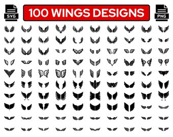 Wings SVG - Wings SVG Bundle - Wings SVG Files for Cricut - Wings Cut File - Wings Png Bundle - Wings Clipart - Angel Wings Svg Png Designs