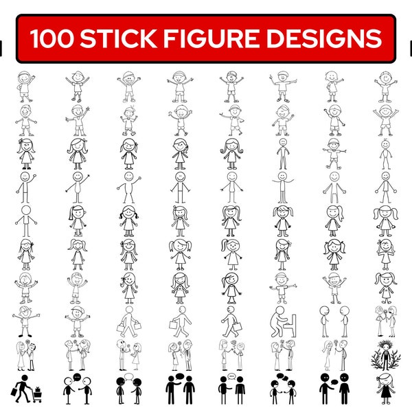 Stick Figures SVG - Stick Figures SVG Bundle - Stick Figures SVG Files for Cricut - Stick Figures Cut File - Stick Figures Family Png Bundle