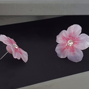 Pink flower stud earrings, Cherry blossom earrings, Sakura post earrings, Blush flower bridesmaid earrings