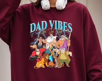 Disney Dads Sweatshirt, Dad Vibes Crewneck, Cool Dads Club Pullover, Retro Disney Father Sweat, Mr Incredible Mufasa Sweat, Fathers Day Tee