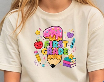 First Grade Shirt, 1st Grade Teacher Tee, First Day Of School Shirt, Back To School Graphic T Shirt, Elementary Teacher Gift