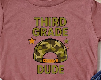 Third Grade Dude Shirt, First Day Of Third Grade Tee, Back To School Boy Shirt, 3rd Grade Student Graphic T Shirt
