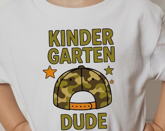 Kinder Garten Dude Shirt, Kindergarten Boy Tee, First Day Of Kindergarten Shirt, Back To School Kids Graphic T Shirt