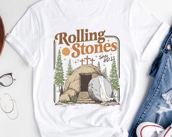 Christian Easter Rolling Stones Shirt, Retro Since AD 33 Shirt, He is Risen Shirt, Easter Christian Jesus Shirt, Jesus Christian Shirt