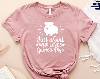 Just A Girl Who Love Guinea Pigs Shirt, Guinea Pig Shirt, Pig Shirts For Women, Pig Lover Gift, Pig Gifts, Farm Animal Shirt,Cute Pig Shirt