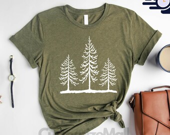 Pine Tree Shirt, Christmas Tree Shirt, Camping Shirt, Nature Lover Gift, Pine Tree Sweatshirt, Christmas Sweater, Hiking Shirt,Adventure Tee