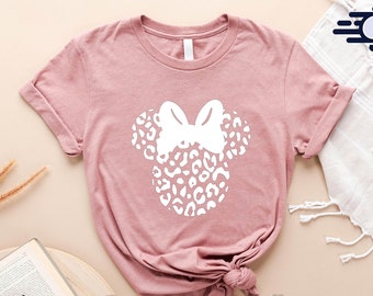 Leopard Minnie Shirt, Minnie Mouse Shirt, Minnie Mouse Birthday Shirt, Disney Family Shirts, Disneyland Shirt, Disney Sweatshirt,Disney Trip