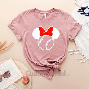 Minnie Mouse Shirt, Minnie Baseball Shirt, Disney Baseball Shirt, Disney Gifts For Baseball Lover. Minnie Head Shirt, Baseball Sister Shirt