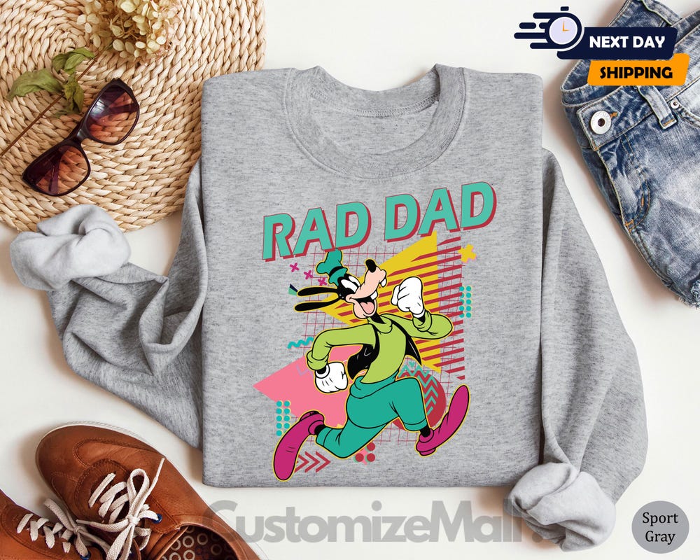 Disney Goofy Sweatshirt, Father Sweatshirt, Rad Dad Like Dad Sweatshirt, Dad Sweatshirt, Father'S Day Sweatshirt, Disneyland Sweatshirt