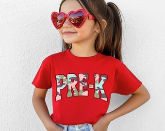 Pre K Camo Shirt, First Day Of Pre K Tee, Preschool Girl Back To School Shirt, Cute Kids School T Shirt