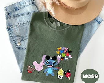 Disney Stitch Comfort Colors Shirt, Cute Stitch Tee, Lilo And Stitch Shirt, Disney Characters Shirt, Disneyland Shirt, Disney Balloon Shirt