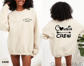 Sudadera personalizada de Disney Family Reunion, suéter Disney delantero y trasero, sudaderas Disney, suéter Disneyland, atuendo Disney, jersey de cuello redondo Disney