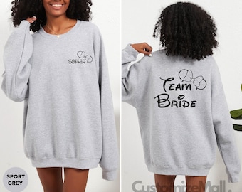 Sudadera de despedida de soltera de Disney, regalos de despedida de soltera de Disney, sudadera del equipo de la novia, despedida de soltera, sudadera con capucha para viaje a Disney, regalos para despedida de soltera