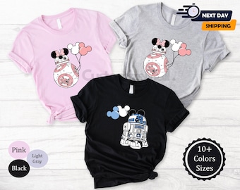R2D2 and BB8 Couple Shirt, Star Wars Couple Shirts, Star Wars Lover Shirt, Disney Couple Shirts, Star Wars Valentine Day Matching Shirt