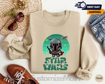 Star Wars Boba Fett Sweatshirt, Star Wars Sweatshirt, Star Wars Galaxy Sweatshirt, Disneyland Sweatshirt, Boba Fett Gifts, Gift for Her