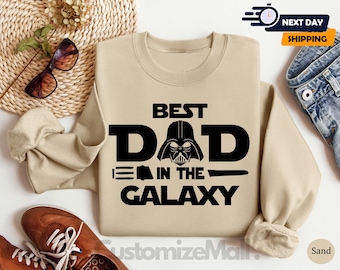 Best Dad In The Galaxy Sweatshirt, Space Father Crewneck, Funny Daddy Gift, Retro Sci-Fi Merch, Husband Birthday Sweater, Cool Papa Gift