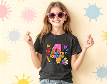 Fourth Grade Shirt, 4th Grade Teacher Tee, First Day Of Fourth Grade Shirt, Back To School Graphic T Shirt, Elementary Teacher Gift