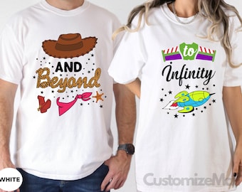 Disney Toy Story To Infinity and Beyond Couple Shirt, Toy Story Couple Shirts, Disney Couple Shirts, Disney Pixar Shirt,Comfort Colors Shirt