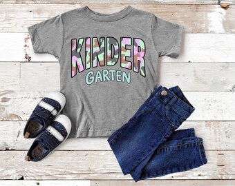 Kindergarten Camo Shirt, First Day Of Kindergarten Tee, Back To School Kids Shirt, Cute Kindergarten Girl T Shirt