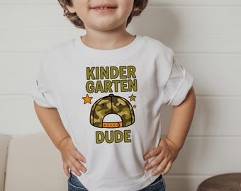 Kinder Garten Dude Shirt, Kindergarten Boy Tee, First Day Of Kindergarten Shirt, Back To School Kids Graphic T Shirt