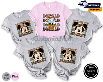 Custom Disney Character Shirts, Mickey Mouse Shirt Minnie Mouse Shirt, Donald Duck Shirt, Disney Family Vacation Shirt,Disney Character Gift