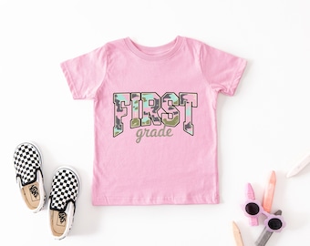 First Grade Camo Shirt, 1st Grade Girl Tee, First Day Of First Grade Shirt, Back To School Kids T Shirt