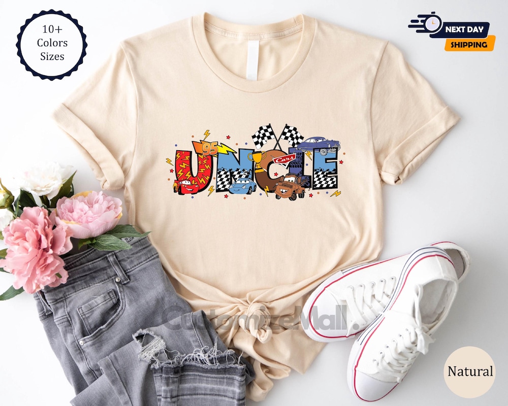 Snorider Design Disney Cars Uncle Shirt, Auntie Cars Shirt, Lightning Mcqueen Shirt, Cars Movie Gift, Family Matching Cars Shirt, Pixar Cars Tee