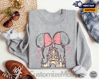 Minnie Mouse Disney Sweatshirt, Disney Sweater, Disneyland Sweater, Disney Hoodie, Disney Castle Shirt, Disneyworld Sweater, Disney Vacation