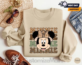 Minnie Mouse Sweatshirt, Custom Disney Pullover, Personalized Disney Vacation Sweater, Disneyland Outfit, Family Trip Apparel, Disney Gifts