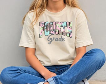 Fourth Grade Camo Shirt, 4th Grade Girl Tee, First Day Of Fourth Grade Shirt, Back To School Kids T Shirt