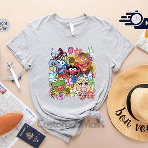 Muppets Cartoon Shirt, Muppets Floral Shirt, Kermit Shirt, Miss Piggy Aesthetic, Gonzo Retro Shirt, Animal Band Shirt, 70s Cartoon Shirt