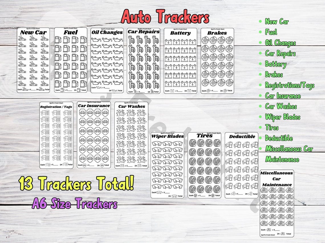 Auto Binder Trackers - Etsy