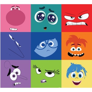 Cara de personaje de Inside Out 2 Svg Png, Camisa de Inside Out Png, Disfraz de Halloween de Inside Out 2 Png, Inside Out 2 Halloween Svg, Caras de Inside Out