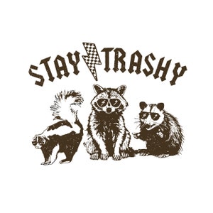 Stay Trashy SVG PNG / Zarigüeya Png / Mapache divertido Png / Zarigüeyas Equipo Equipo Basura Png / Divertido Trashy Png / Amante de los animales Png / Skunk Png Svg