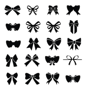 Pacchetto Svg Boho Ribbon / Svg Fiocco Coquette / Svg Nastro / Svg Fiocco Png / Svg Fiocco per Capelli / Svg Papillon / Clipart Fiocco Disegnato a Mano / File di Taglio Cricut