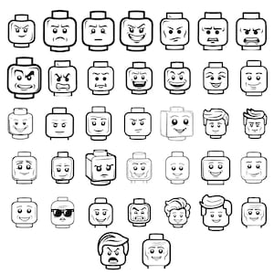 Block Head Svg, Kinderspeelgoed Svg Png, Brick Svg Png, Bouwstenen Svg, Vector Play Bricks, Name Tag Card, Brick Toyz, Brick Faces Svg