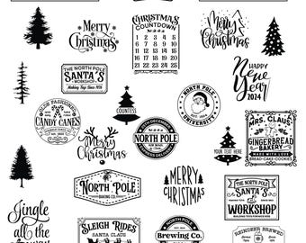 Pacchetto Svg di Natale / Svg invernale / Svg di Babbo Natale / Buon Natale festivo / Pacchetto di Natale / Maglietta di Natale divertente / File di taglio Cricut