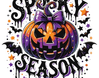 Spooky Season Png, Retro Halloween Png, Pumpkin Png, Halloween Png, Halloween Shirt Sublimation Design, Witchy Bats Png, Spooky Vibes Png