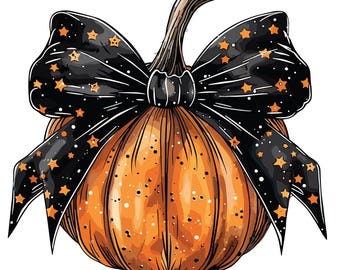 Retro Halloween png, Coquette Stars Bow Png, Fall Png, Spooky Mama png, Pumpkin Png, Autumn Png, Autumn Sublimation Design